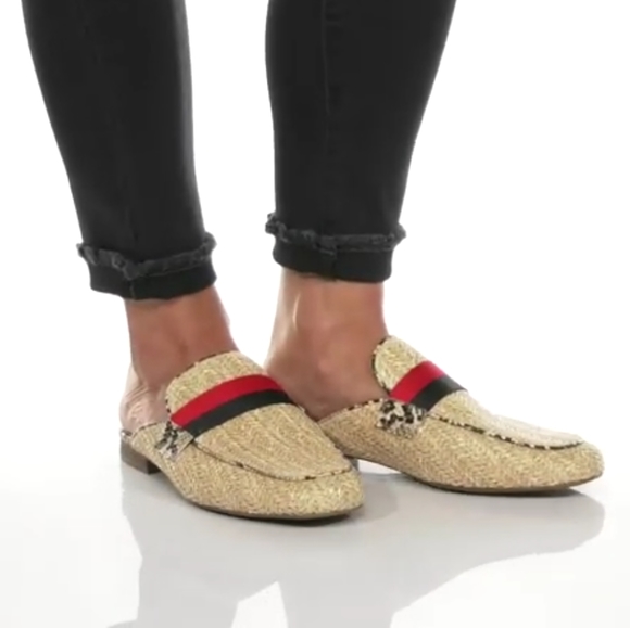 NEW Steve Madden Raffia Snake Loafer Mule - Picture 2 of 8